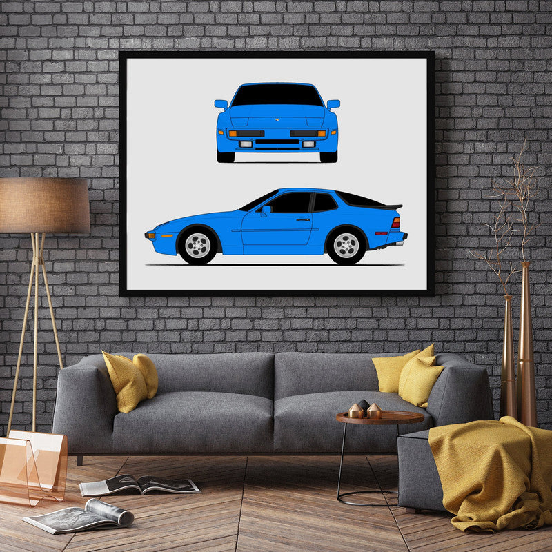 Porsche 944 (1983-1985) (Front and Side) Poster
