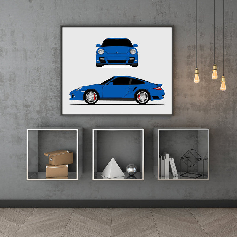 Porsche 911 Turbo (2006-2009) 997.1 (Front and Side) Poster