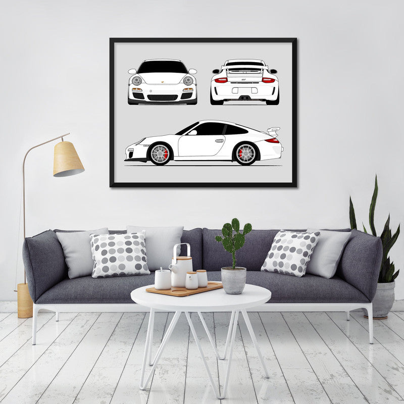Porsche 911 GT3 (2009-2012) 997.2 (Front, Side, Rear) Poster