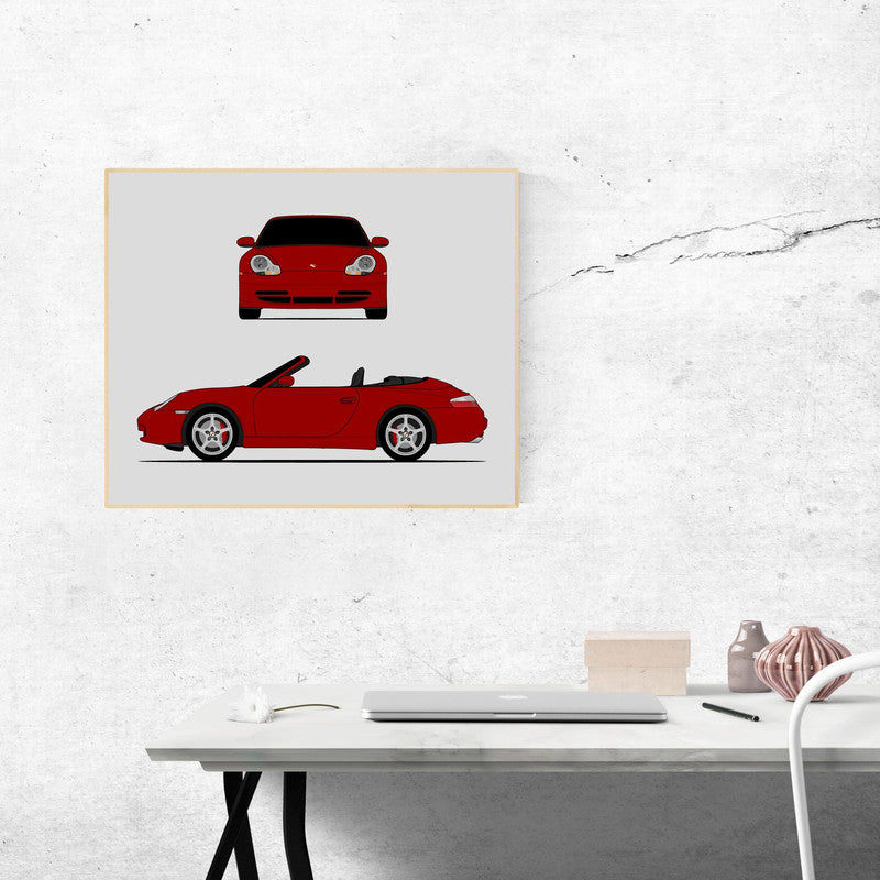 Porsche 911 (1999-2001) 996 (Front and Side) Poster