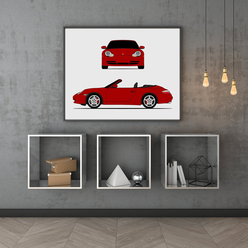 Porsche 911 (1999-2001) 996 (Front and Side) Poster