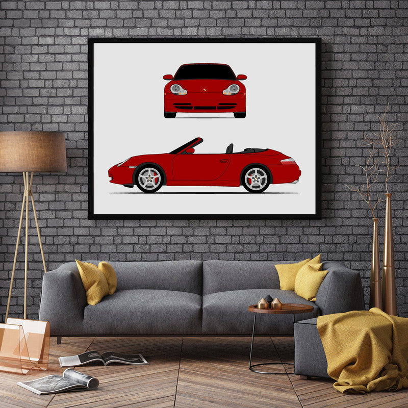 Porsche 911 (1999-2001) 996 (Front and Side) Poster