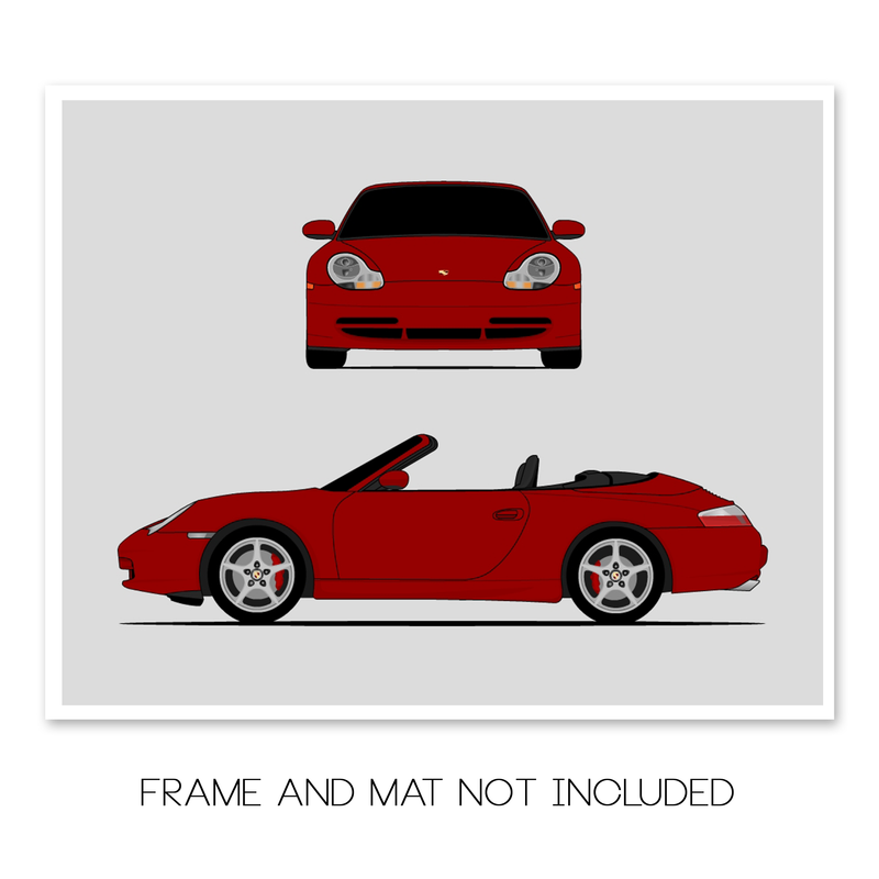 Porsche 911 (1999-2001) 996 (Front and Side) Poster