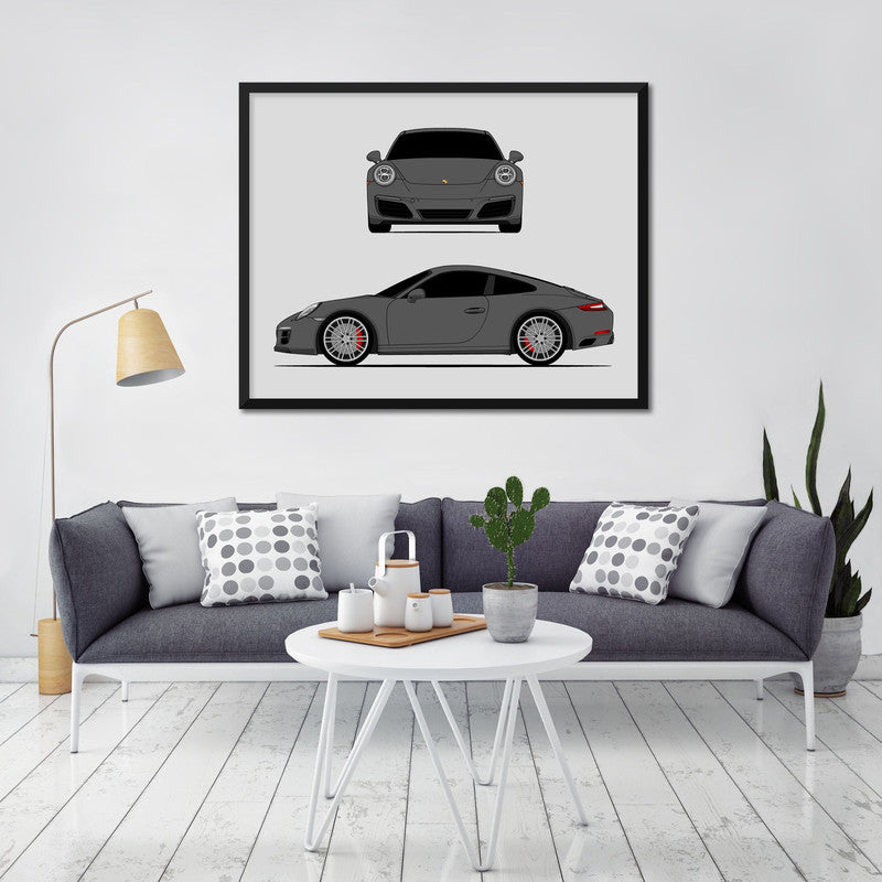 Porsche 911 Carrera (2015-2018) 991.2 (Front and Side) Poster