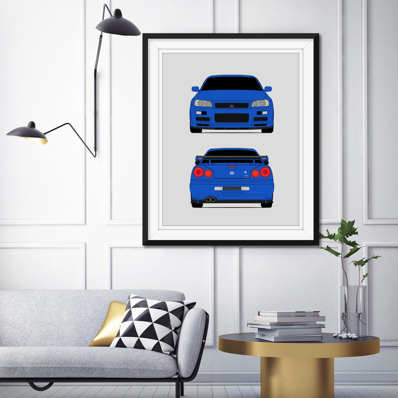 Nissan Skyline GT-R R34 (1998-2002) (Front and Rear) from the Fast and the Furious Poster
