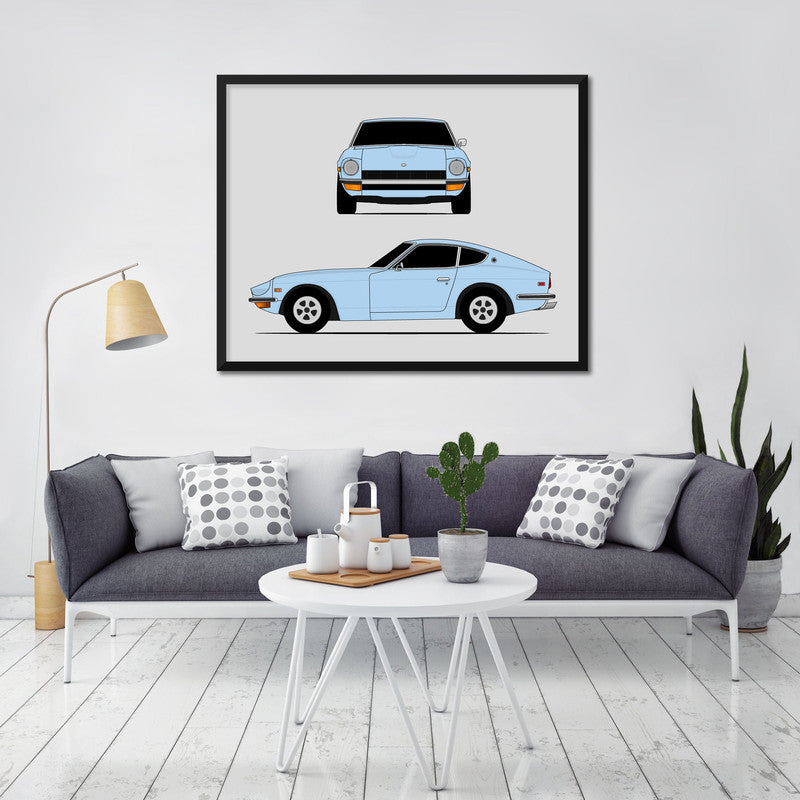 Datsun (Nissan) 240Z (1970-1973) (Front and Side) Poster