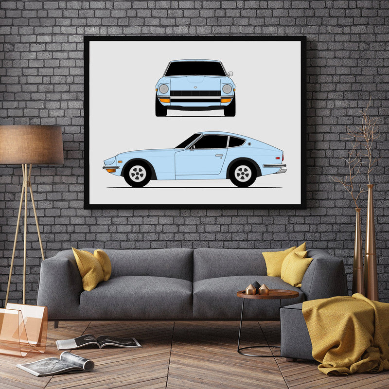 Datsun (Nissan) 240Z (1970-1973) (Front and Side) Poster
