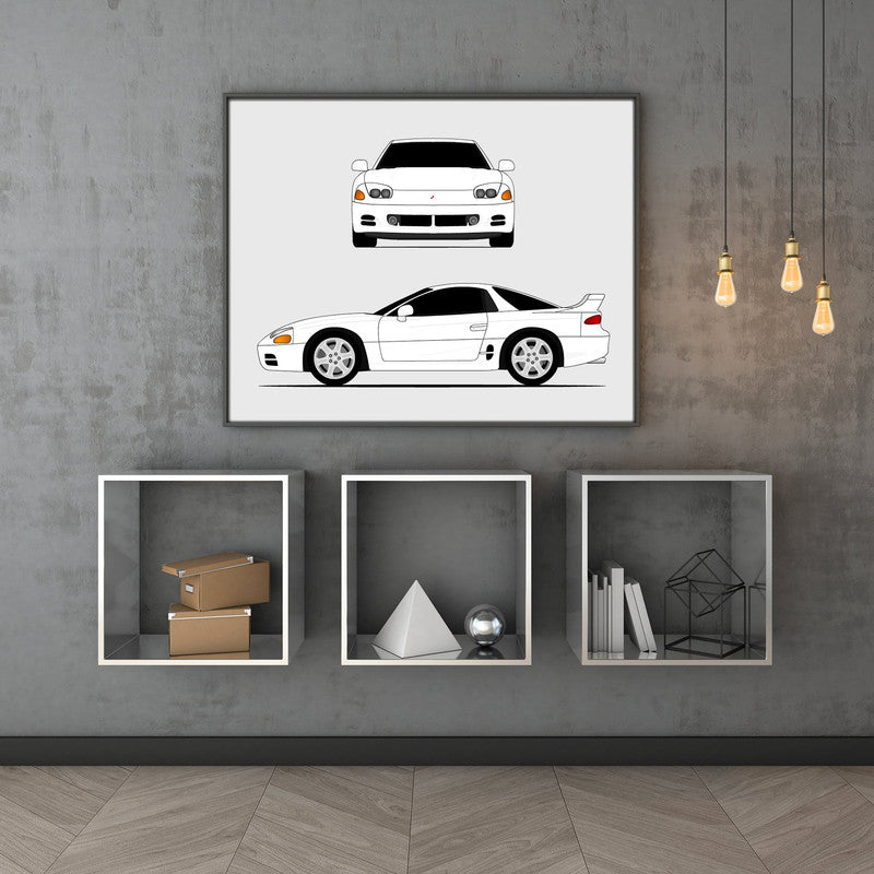Mitsubishi 3000GT (GTO) (1994-1997) (Front and Side) Poster
