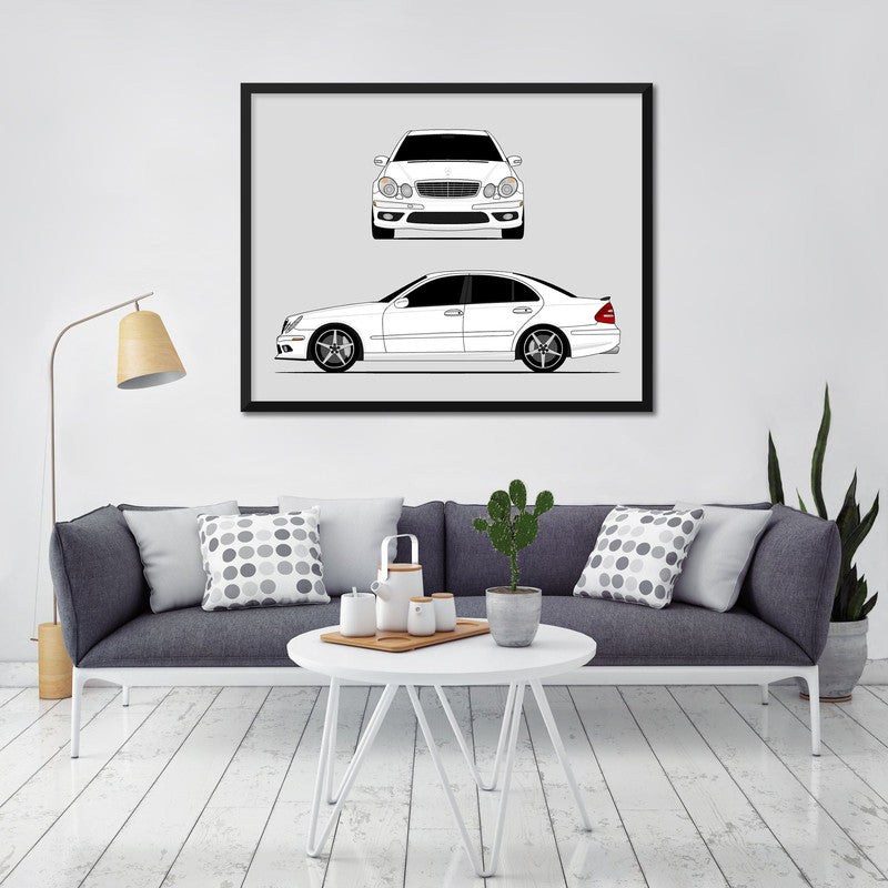 Mercedes-Benz E55 W211 (2003-2006) (Front and Side) Poster