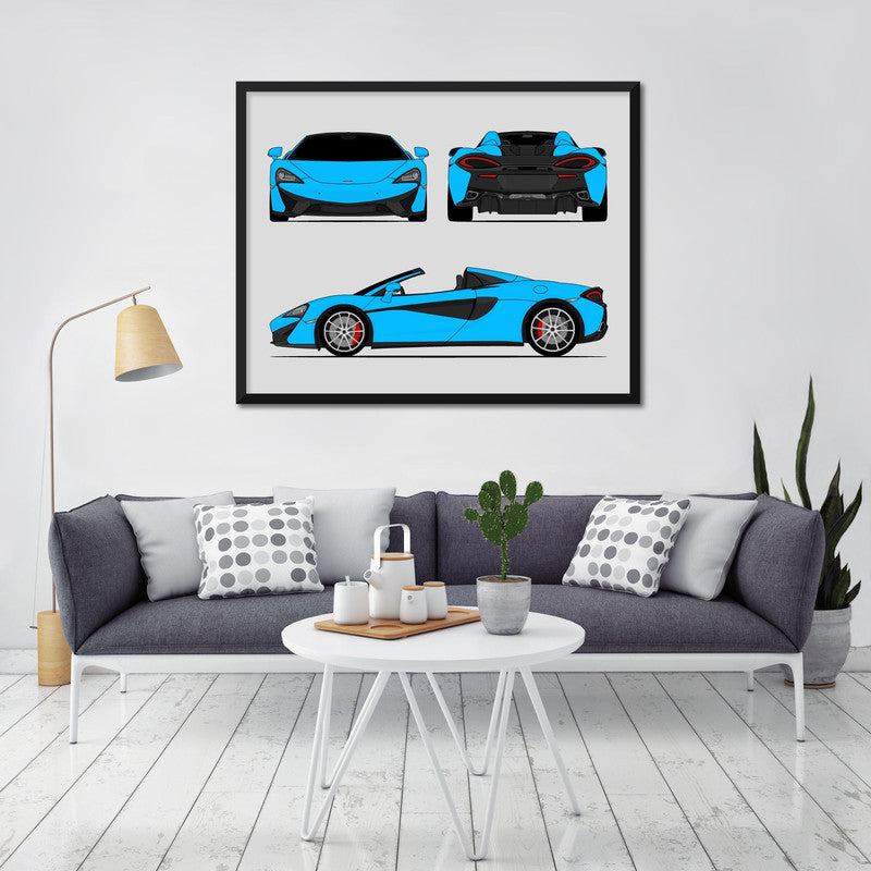 Mclaren 570S Spider (2017-2021) (Front, Side, Rear) Poster