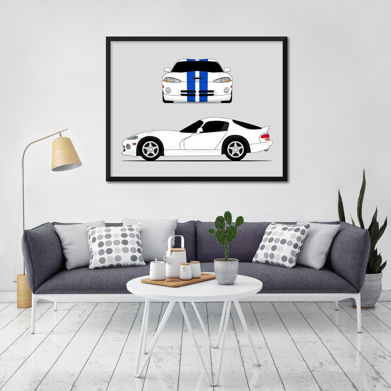 Dodge Viper SR II (1996-2002) (Front and Side) 2nd Generation Poster