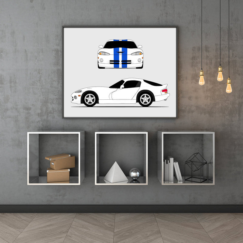 Dodge Viper SR II (1996-2002) (Front and Side) 2nd Generation Poster