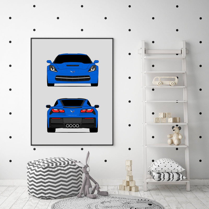 Chevy Corvette Z51 Stingray (2014-2019) (Front and Rear) Poster