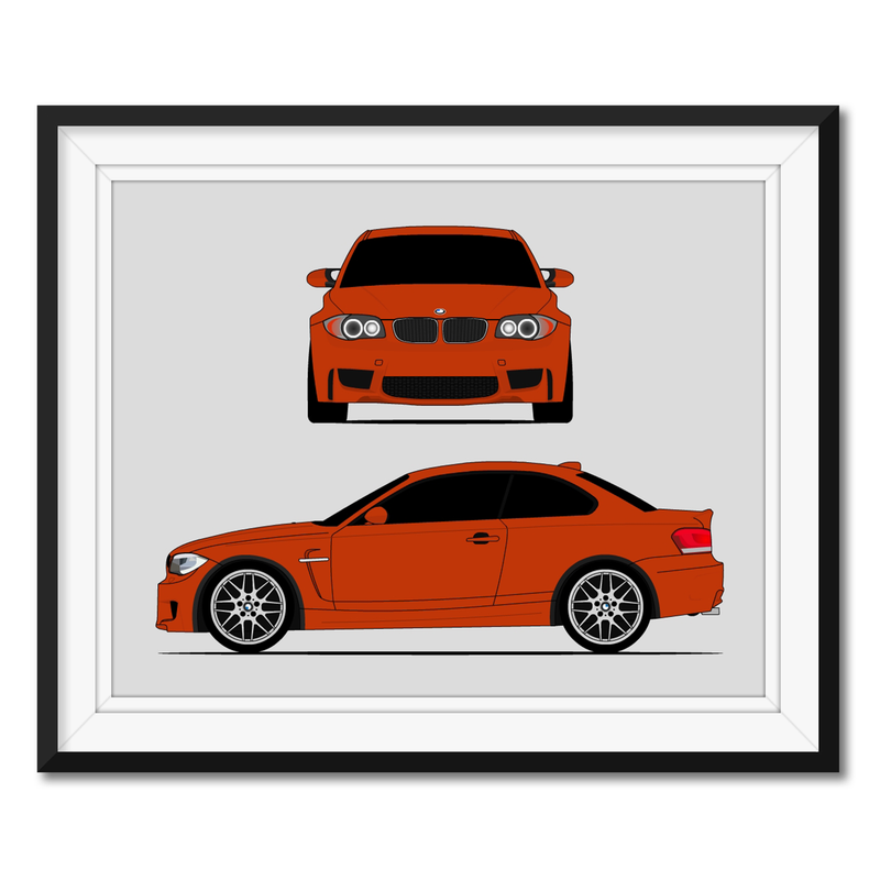 BMW 1M E82 Coupe (2011-2012) (Front and Side) Poster