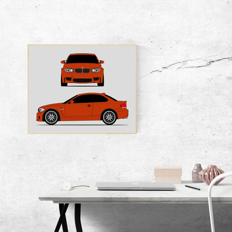 BMW 1M E82 Coupe (2011-2012) (Front and Side) Poster