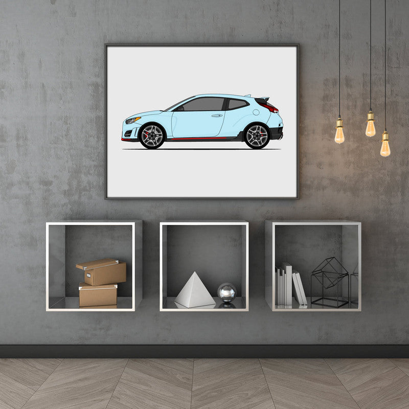 Hyundai Veloster N (2019-Present) (Side Profile) Poster