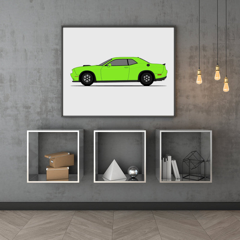 Dodge Challenger R/T Shaker Hood Scoop (2015-2017) Gen 3 (Side Profile) Poster