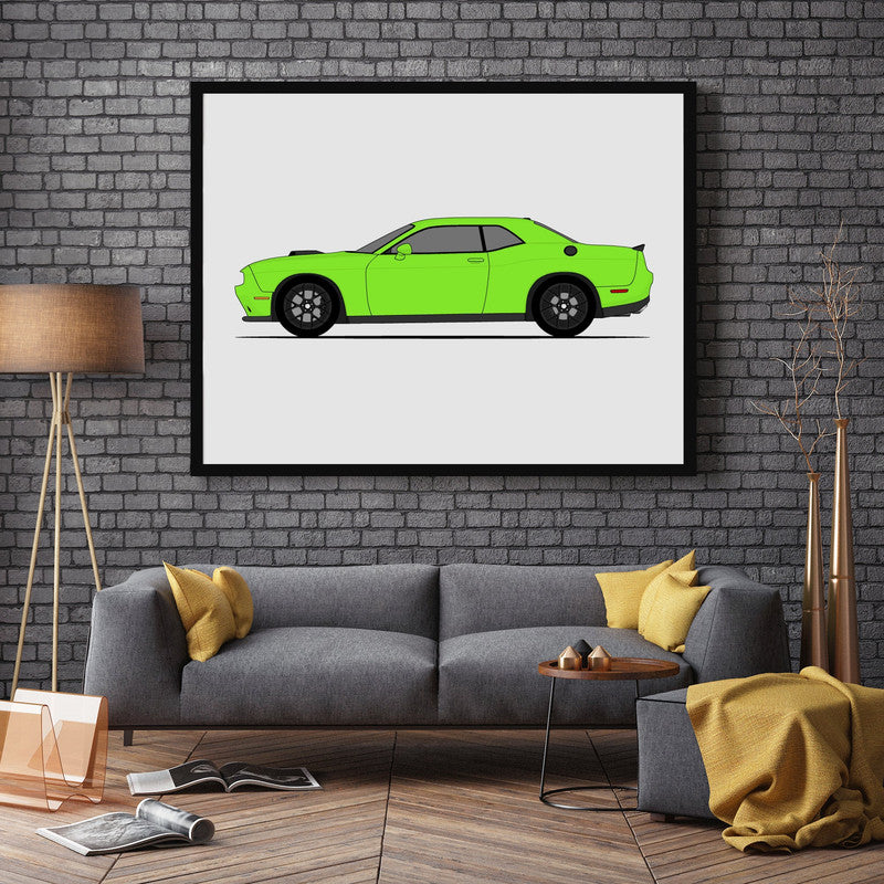 Dodge Challenger R/T Shaker Hood Scoop (2015-2017) Gen 3 (Side Profile) Poster