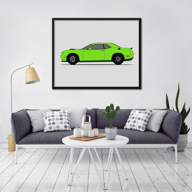 Dodge Challenger R/T Shaker Hood Scoop (2015-2017) Gen 3 (Side Profile) Poster