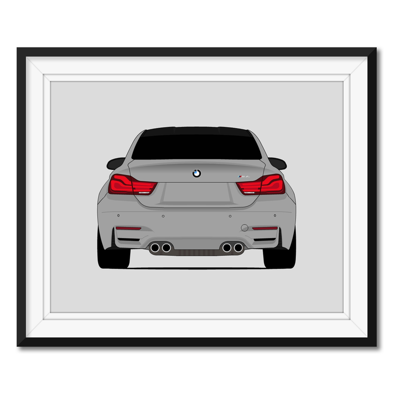 BMW M4 F82 (2018-2020) (Rear) Poster