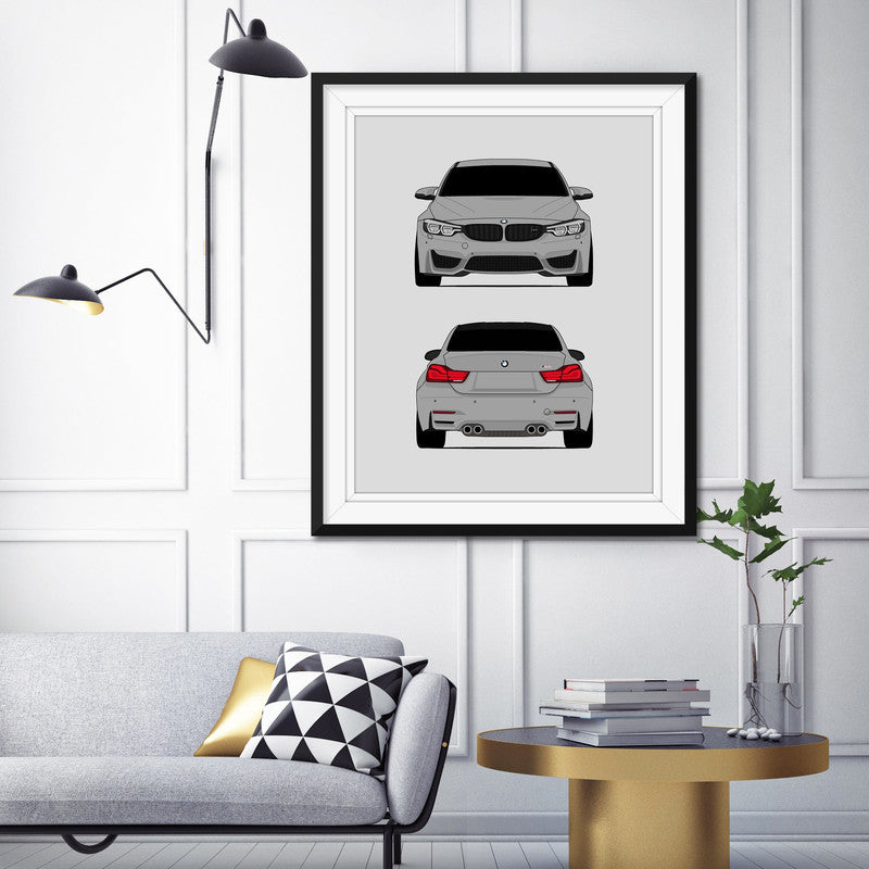 BMW M4 F82 (2018-2020) (Front and Rear) Poster