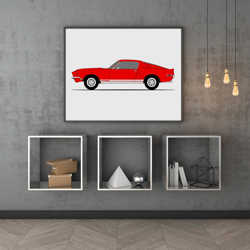 Ford Mustang Shelby GT500KR (1968) (Side Profile) Poster