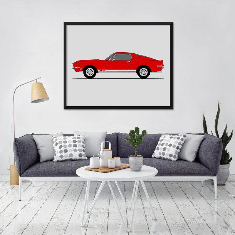Ford Mustang Shelby GT500KR (1968) (Side Profile) Poster