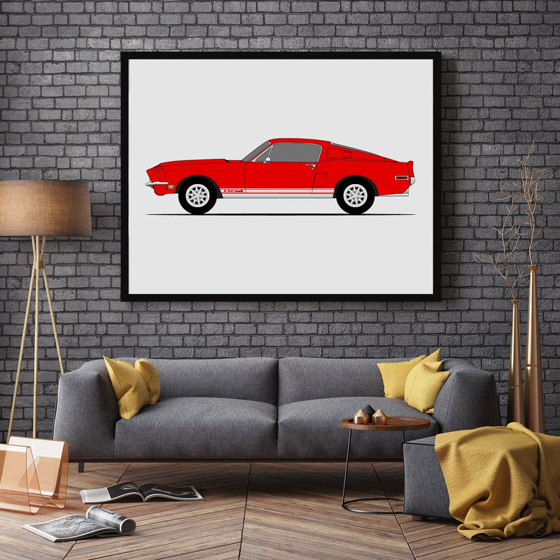 Ford Mustang Shelby GT500KR (1968) (Side Profile) Poster
