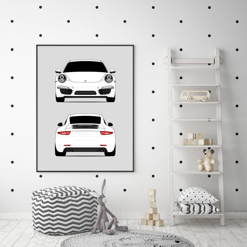 Porsche 911 Carrera (2012-2016) 991.1 (Front and Rear) Poster