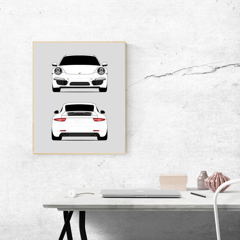Porsche 911 Carrera (2012-2016) 991.1 (Front and Rear) Poster