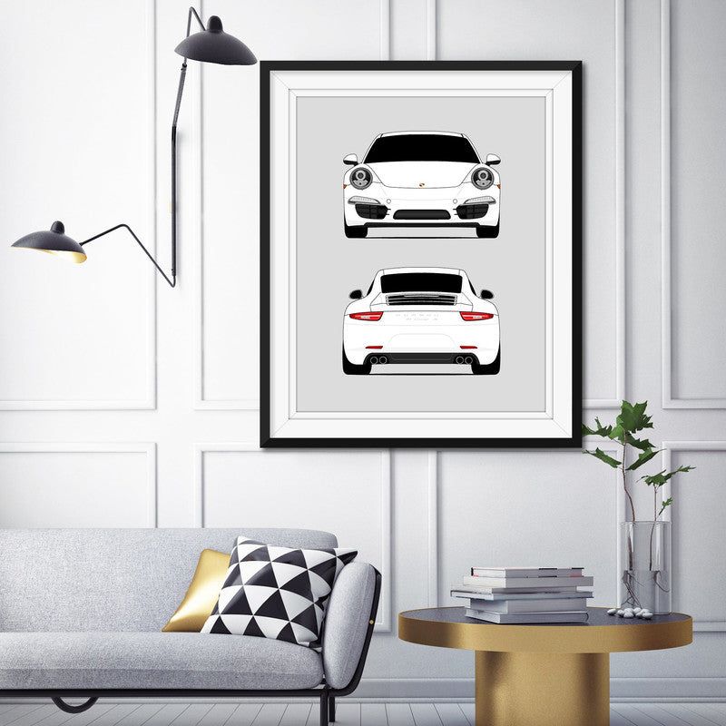 Porsche 911 Carrera (2012-2016) 991.1 (Front and Rear) Poster