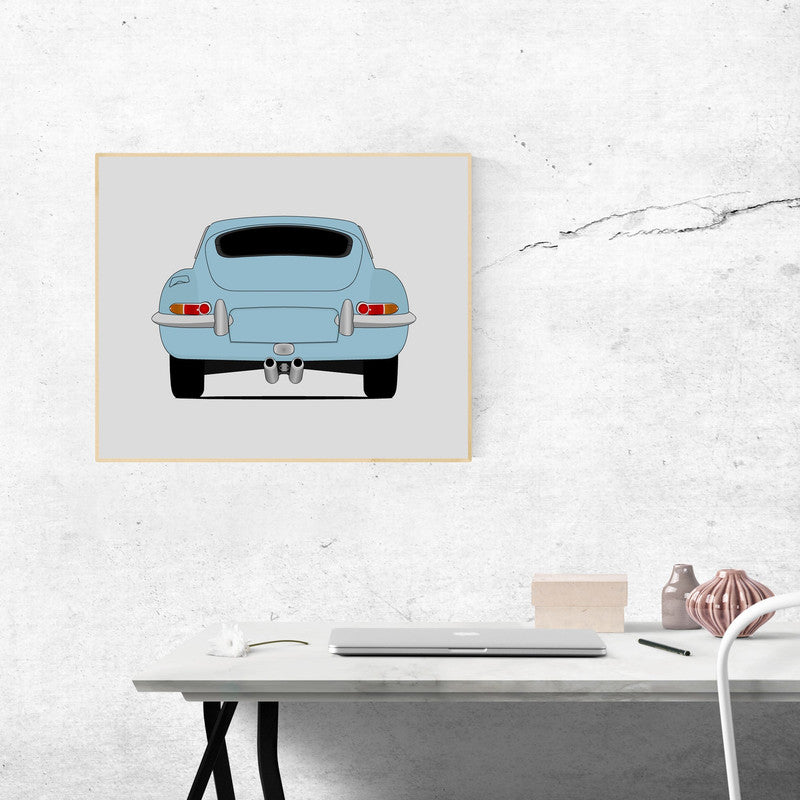 Jaguar E-Type Series 1 (1961-1968) (Rear) Poster