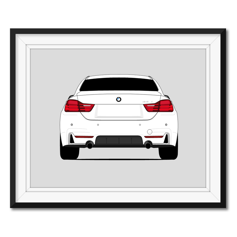 BMW 4 Series 440i F32 (2016-2019) (Rear) Poster