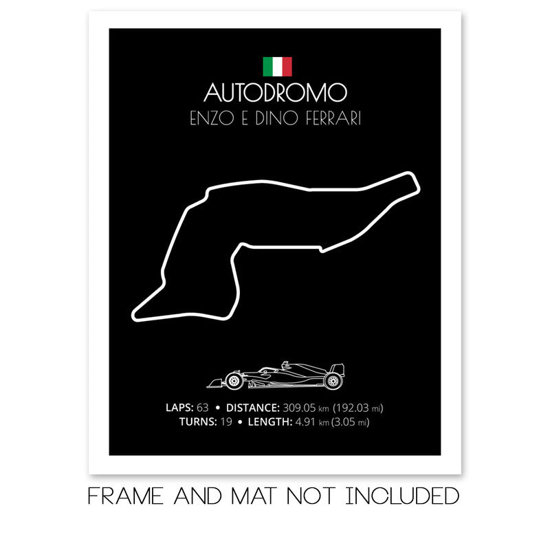 Autodromo Enzo e Dino Ferrari (Imola, Italy) F1 Formula 1 Race Track Poster