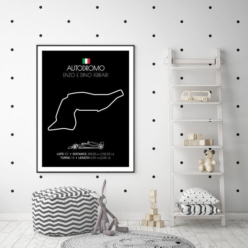 Autodromo Enzo e Dino Ferrari (Imola, Italy) F1 Formula 1 Race Track Poster