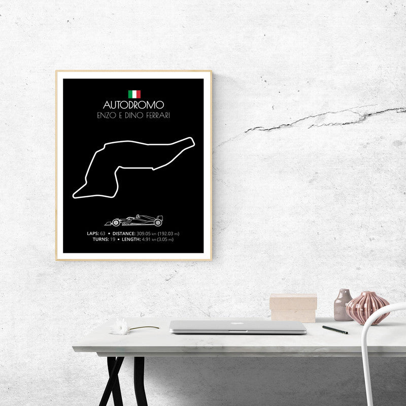 Autodromo Enzo e Dino Ferrari (Imola, Italy) F1 Formula 1 Race Track Poster