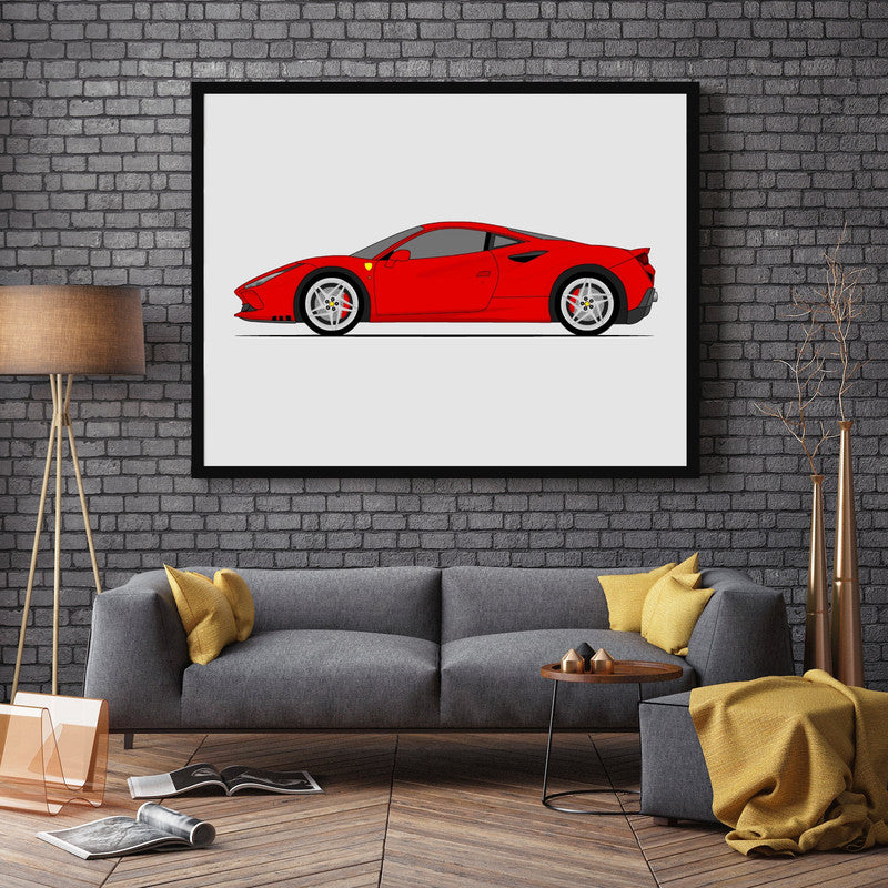 Ferrari F8 (2019-Present) (Side Profile) Poster