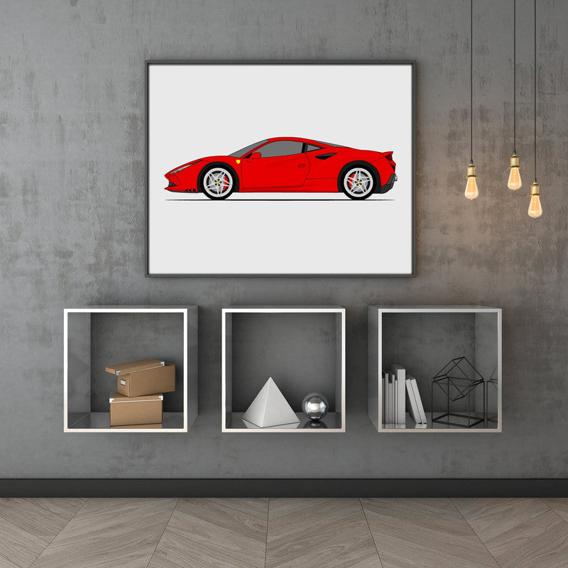 Ferrari F8 (2019-Present) (Side Profile) Poster