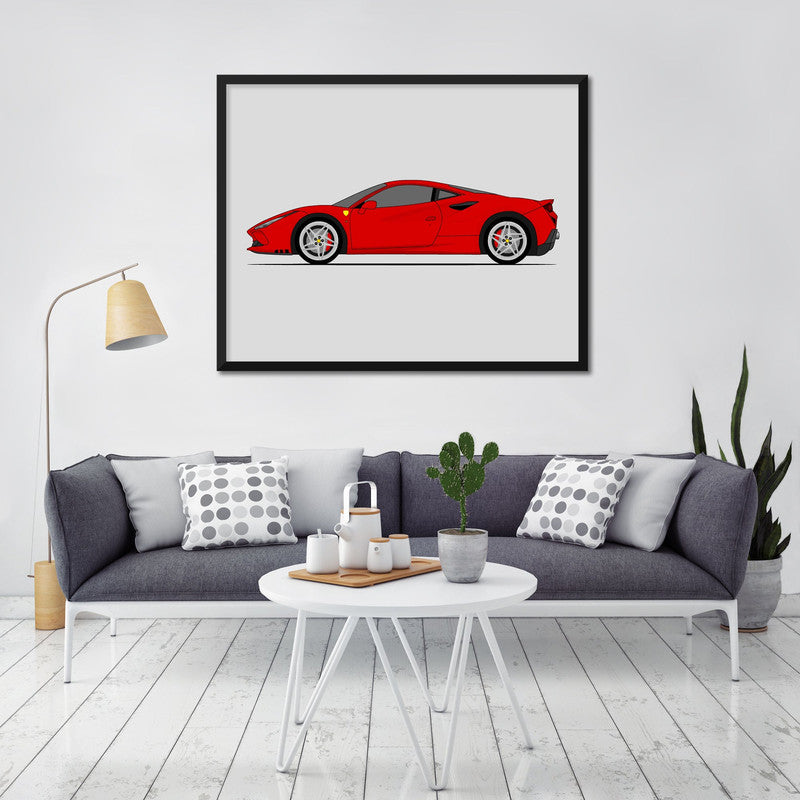 Ferrari F8 (2019-Present) (Side Profile) Poster