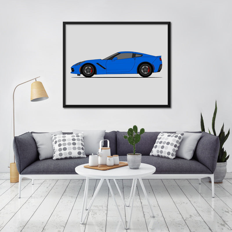 Chevy Corvette Z51 Stingray C7 (2014-2019) (Side Profile) Poster