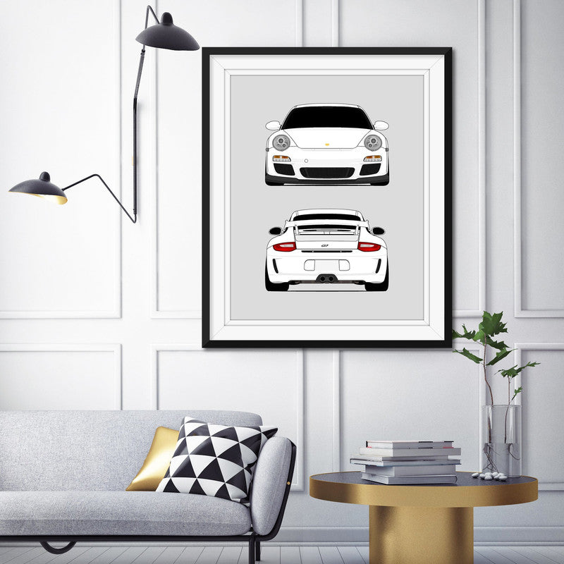 Porsche 911 GT3 (2009-2012) 997.2 (Front and Rear) Poster
