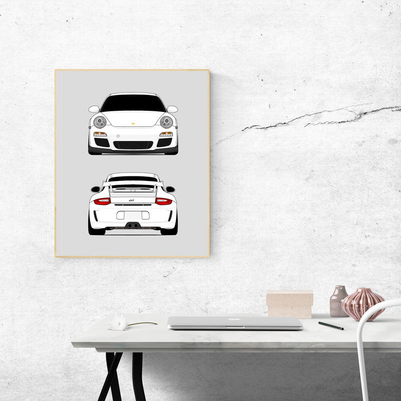 Porsche 911 GT3 (2009-2012) 997.2 (Front and Rear) Poster