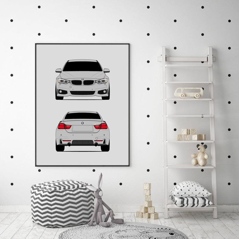 BMW 4 Series 440i F32 (2016-2019) (Front and Rear) Poster