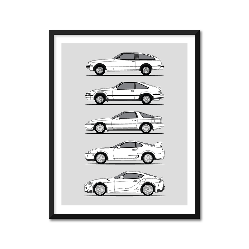 Toyota Supra Generations (Side Profile)