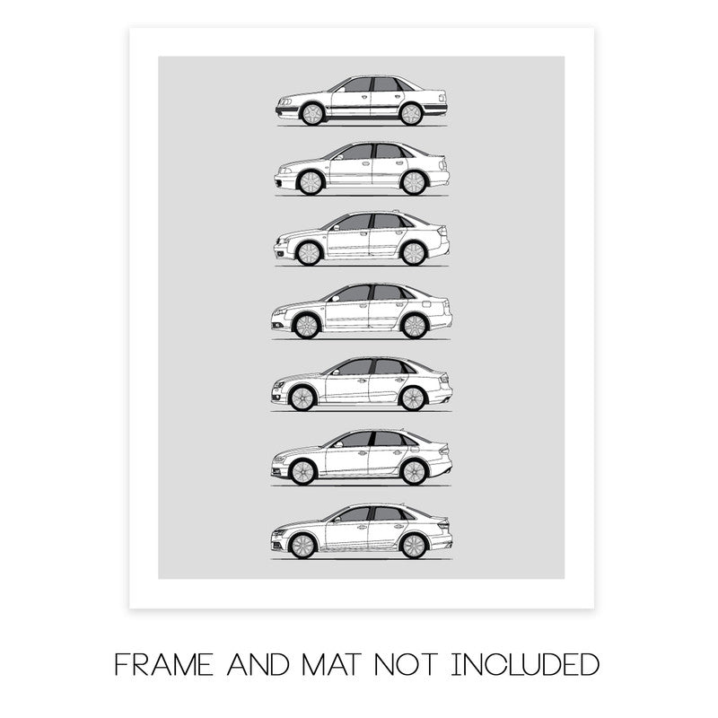 Audi S4 Generations (Side Profile)