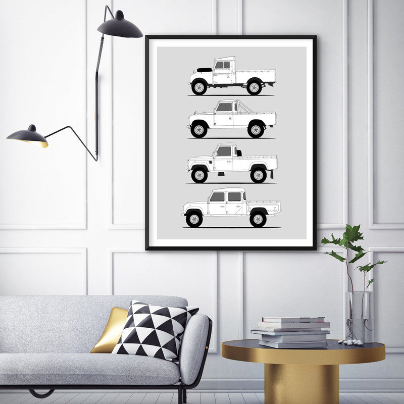 Land Rover Defender 130 Pickup Generations (Side Profile)