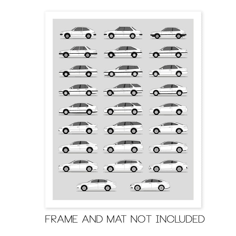 Honda Accord Generations (Side Profile)