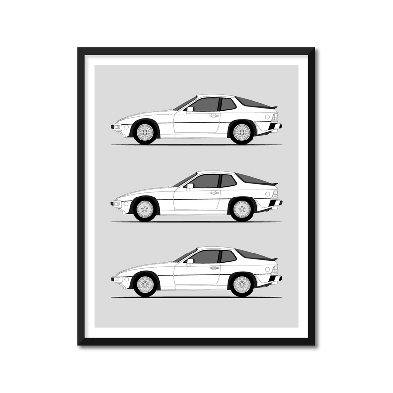 Porsche 924 Generations (Side Profile)