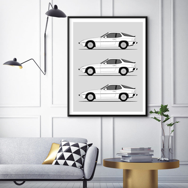 Porsche 924 Generations (Side Profile)