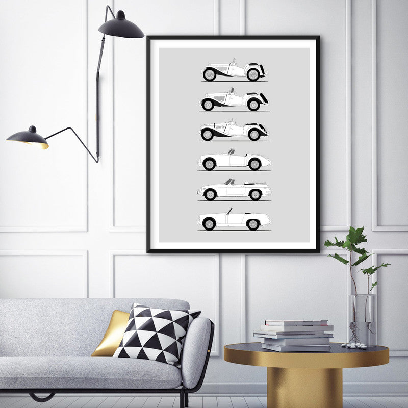 MG Sports Car Generations (Side Profile)